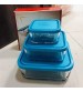 Glass Food Container with Plastic Lid Square Shape Set of 3 Piece